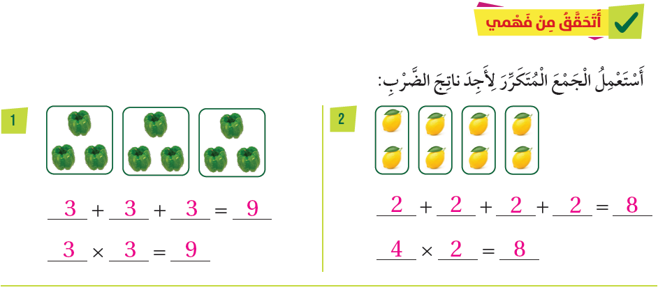 الضرب كجمع متكرر